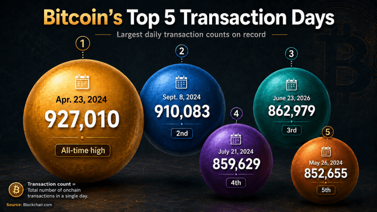 Bitcoin enregistre son troisième pic historique de transactions journalières en 2026