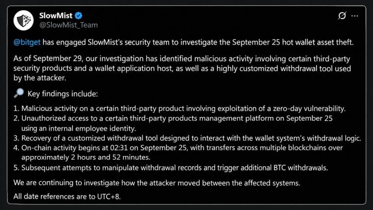 Bitget : les hackers ont séjourné 25 jours avant de dérober 388 millions de dollars